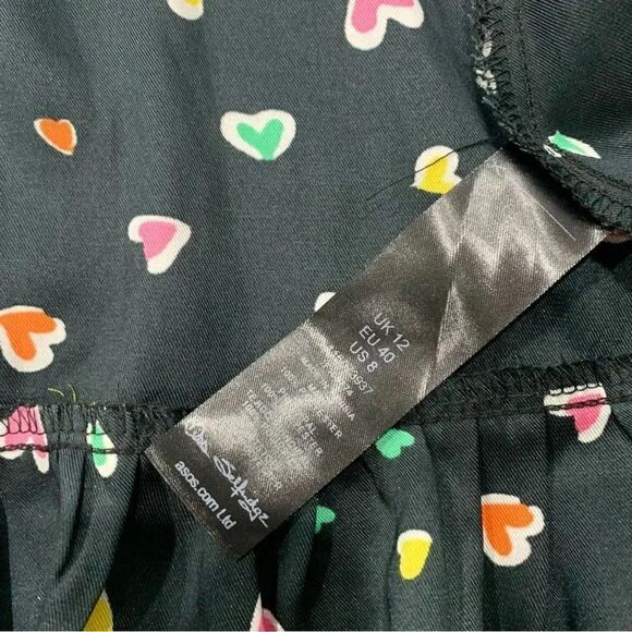 ASOS ruffle heart  bell rainbow wrap dress 8 - Picture 6 of 9